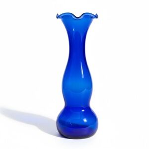 Cobalt blue vintage vase, hand blown, excellent condition